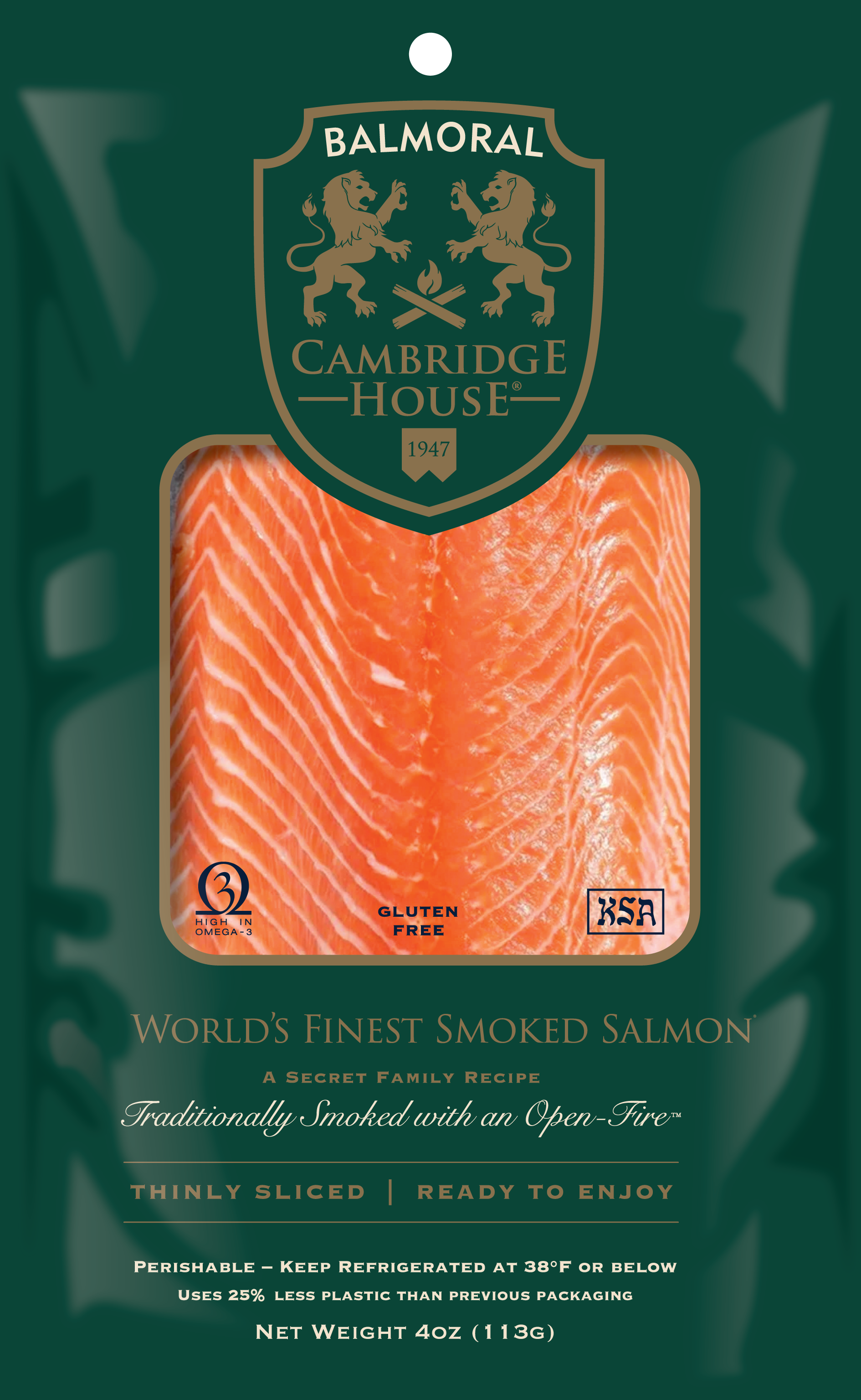 Medium Smoked Atlantic Salmon 4 ounce