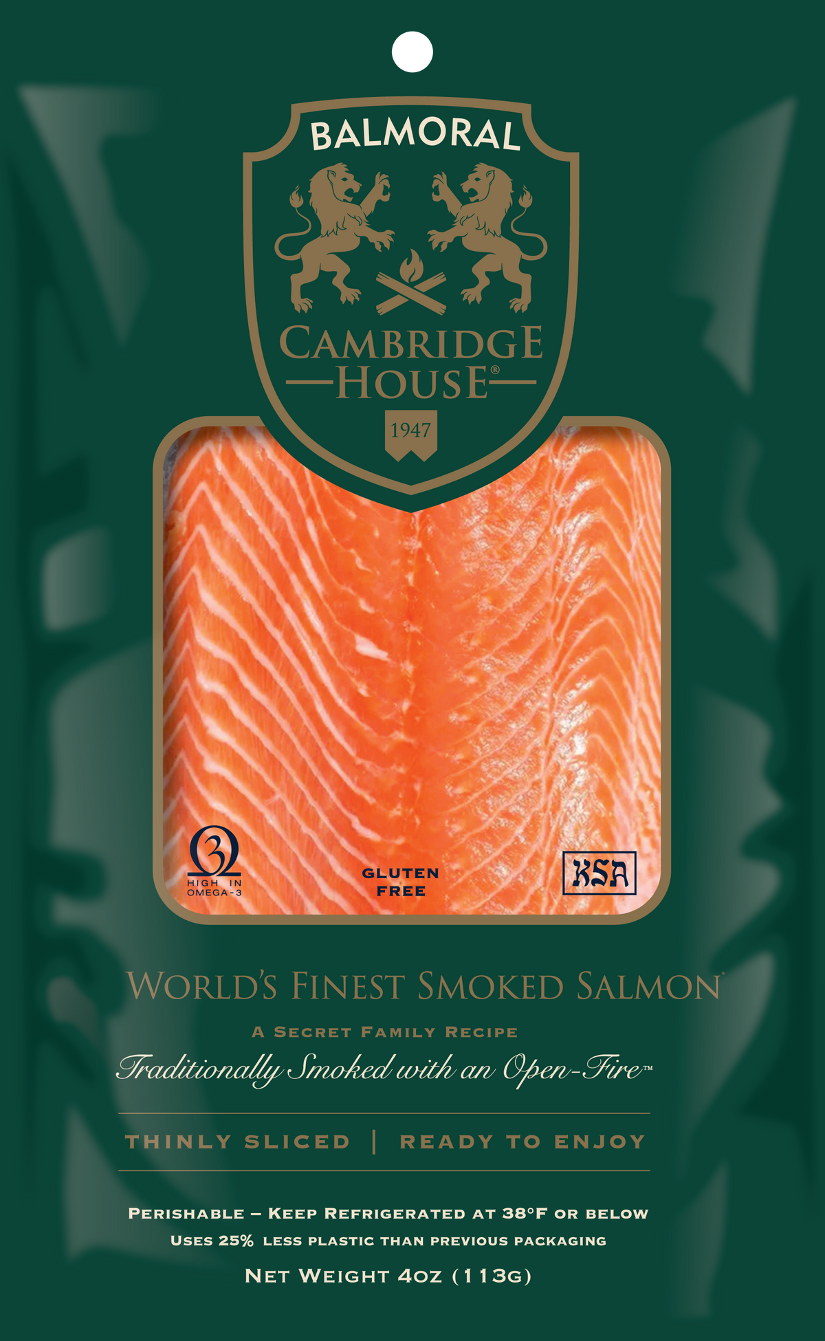 Medium Smoked Atlantic Salmon 4 ounce
